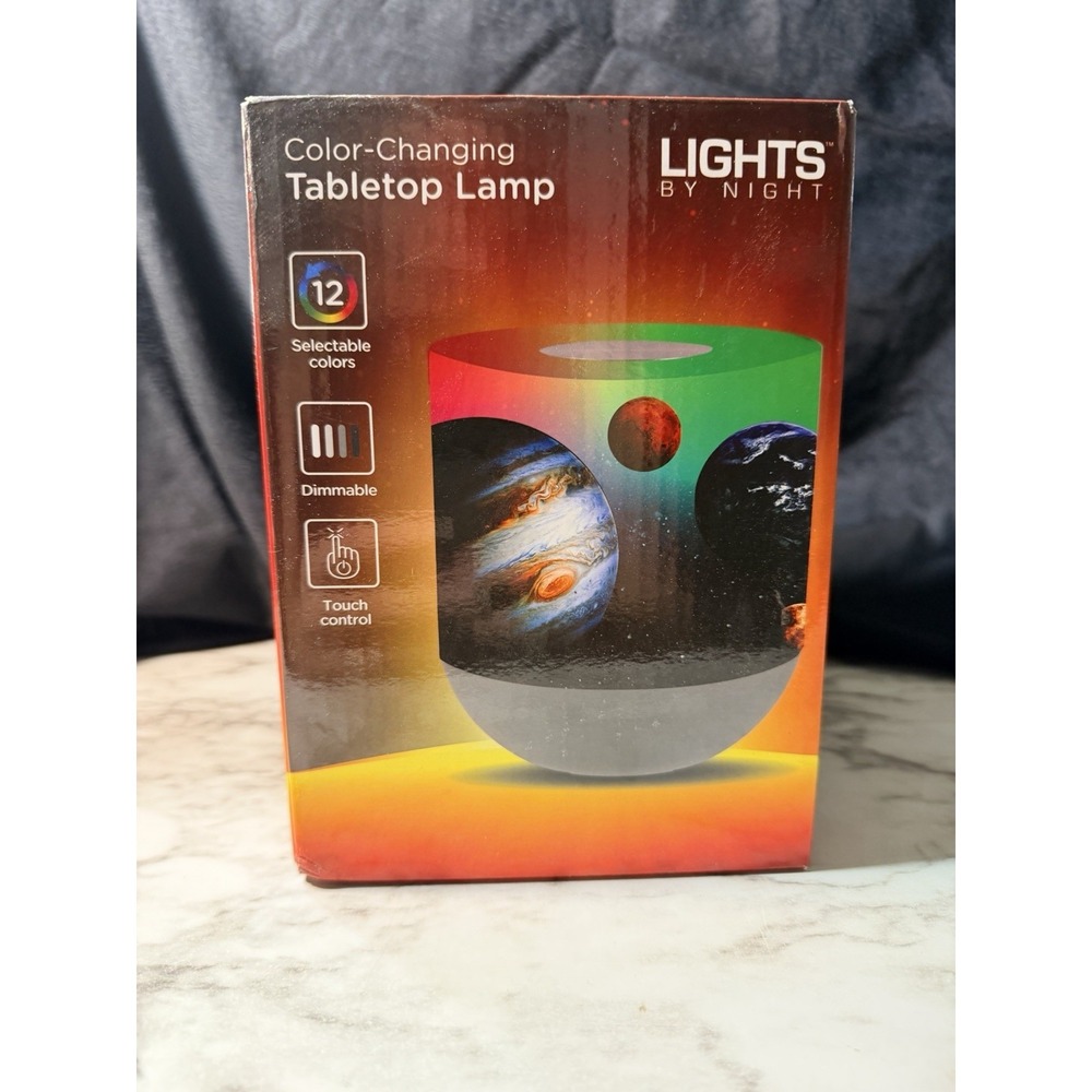 NIB~TABLETOP LAMP COLOR CHANGING LIGHTS 12 CHOICES TOUCH CONTROL(2873)